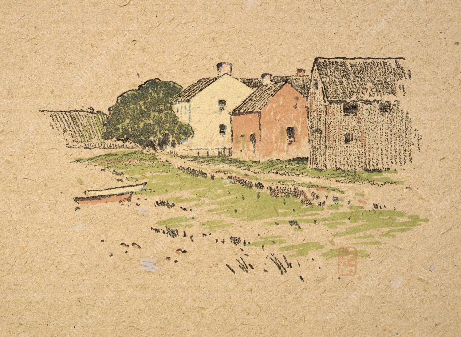 Ipswich Prints; By Ipswich River  by Arthur Wesley Dow - Hand-Painted Oil Painting Reproduction