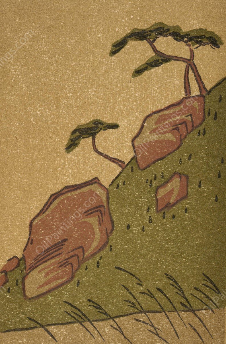 Ipswich Prints; Color Scheme From Hiroshige, No. 1  by Arthur Wesley Dow - Hand-Painted Oil Painting Reproduction