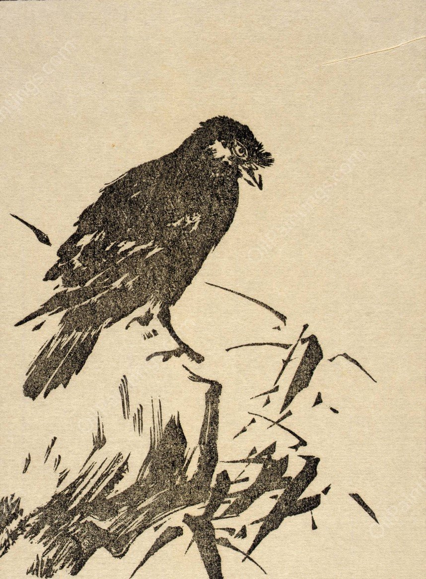 Ipswich Prints; Raven  by Arthur Wesley Dow - Hand-Painted Oil Painting Reproduction