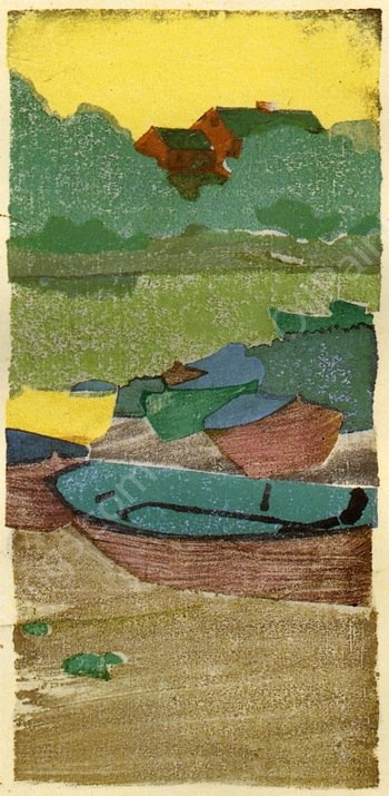 The Dory by Arthur Wesley Dow - Hand-Painted Oil Painting Reproduction