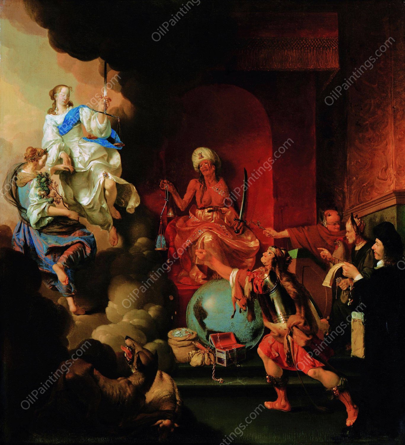 Allegory of enthroned injustice  by Ary De Vois - Hand-Painted Oil Painting Reproduction