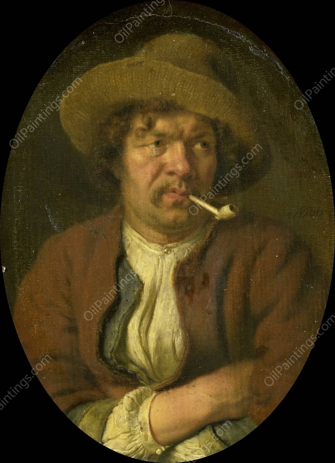The Smoker  by Ary De Vois - Hand-Painted Oil Painting Reproduction