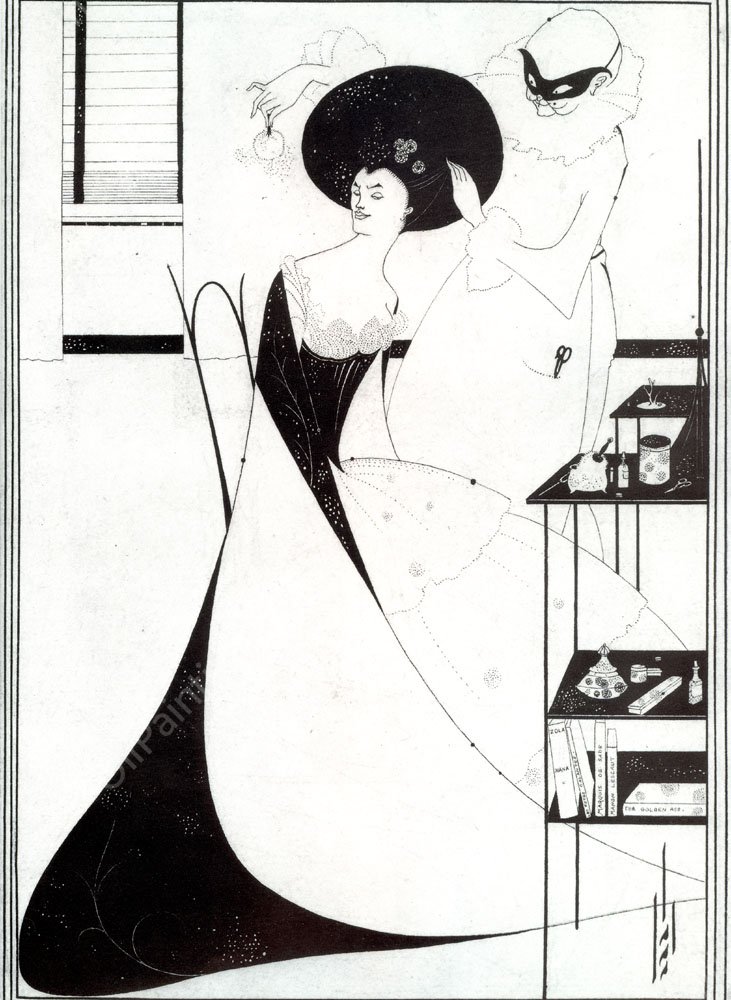 The Toilet of Salome by Aubrey Beardsley - Hand-Painted Oil Painting Reproduction