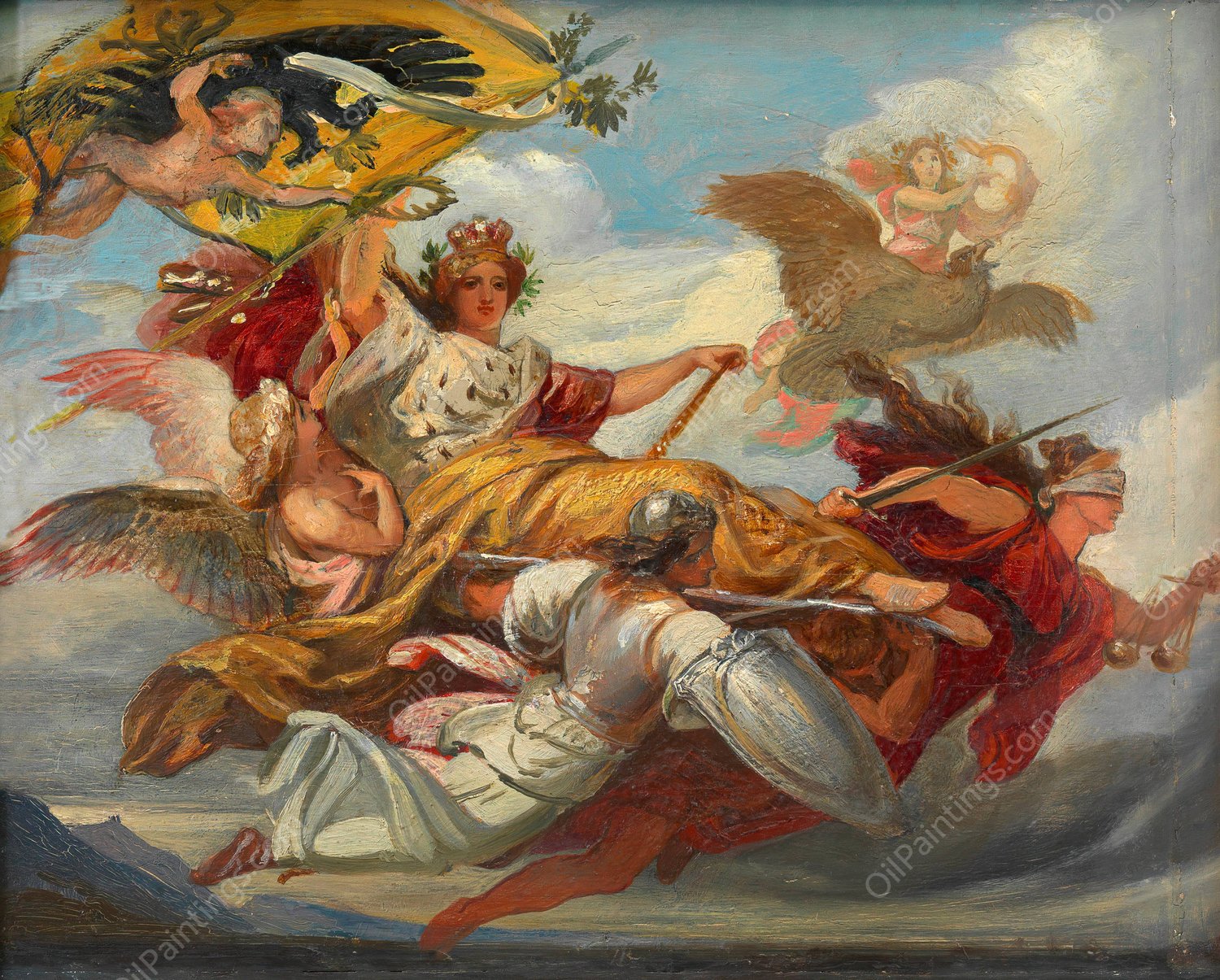 Apotheose der Austria  by August Eisenmenger - Hand-Painted Oil Painting Reproduction