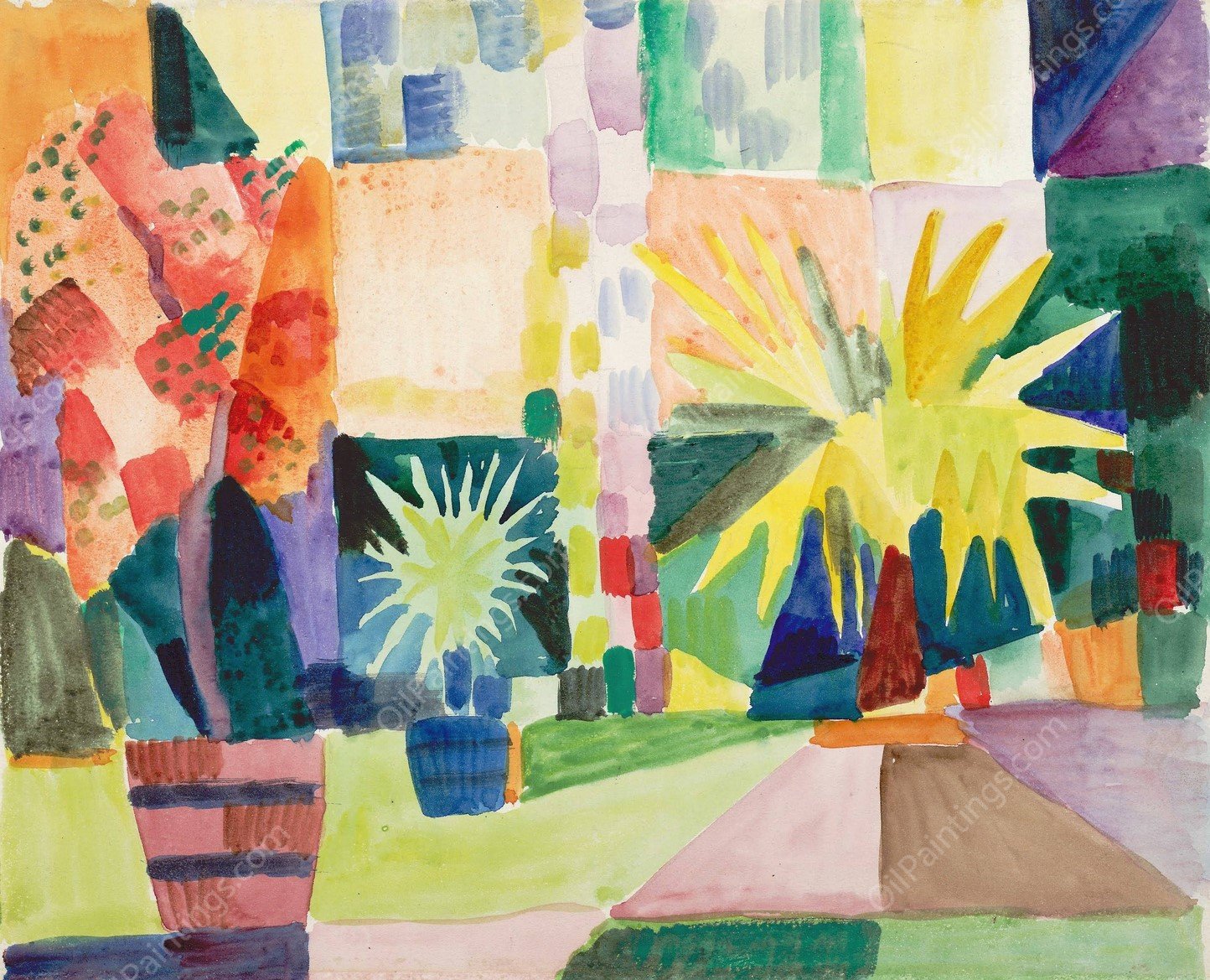 Arden on Lake Thun  by August Macke - Hand-Painted Oil Painting Reproduction