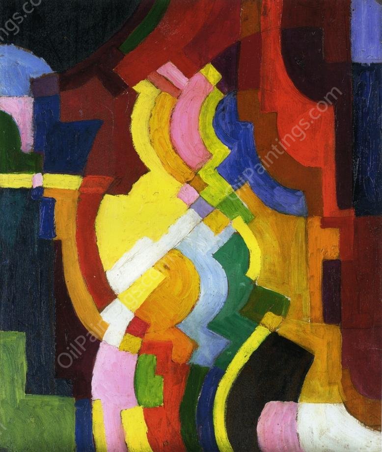 Farbige Formen III by August Macke - Hand-Painted Oil Painting Reproduction