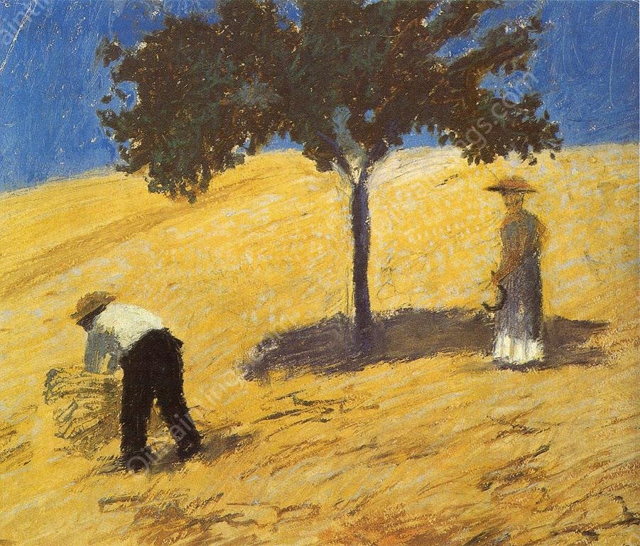 Tree in the Corn Field by August Macke - Hand-Painted Oil Painting Reproduction