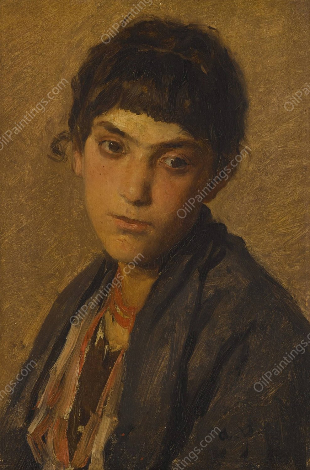 A Thoughtful Pause by August Von Pettenkofen - Hand-Painted Oil Painting Reproduction