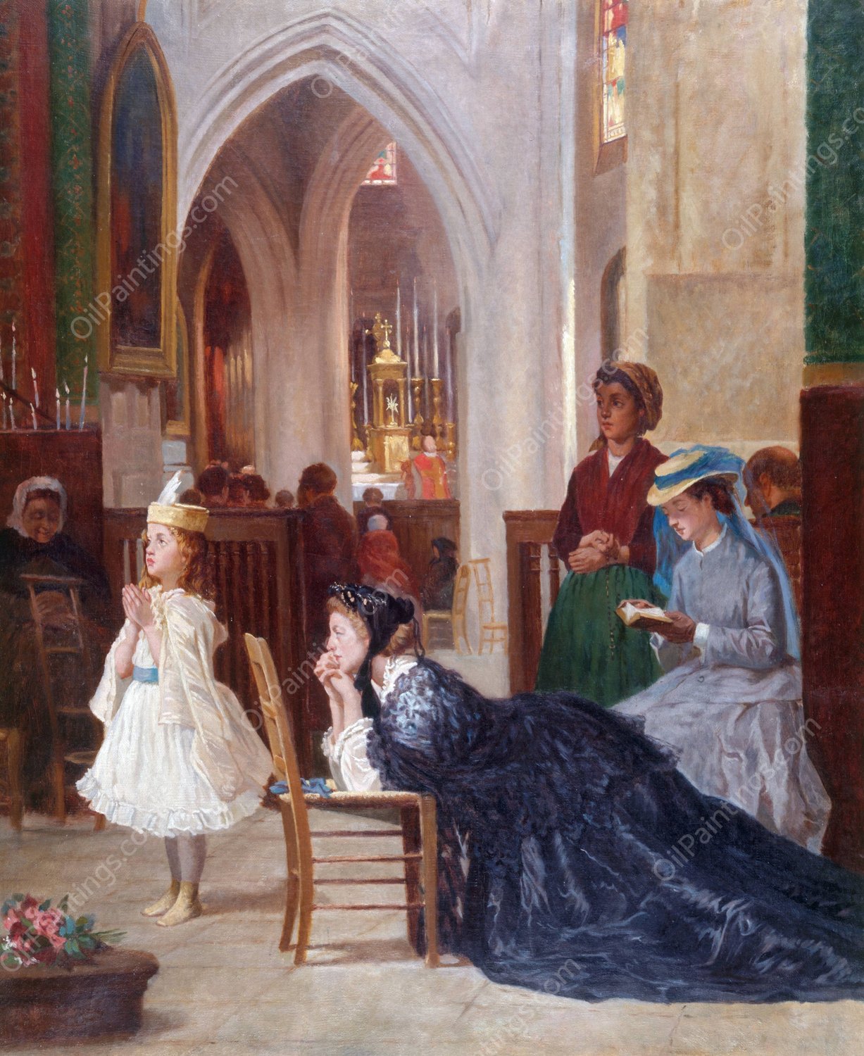 La priere by Auguste Dutuit - Hand-Painted Oil Painting Reproduction