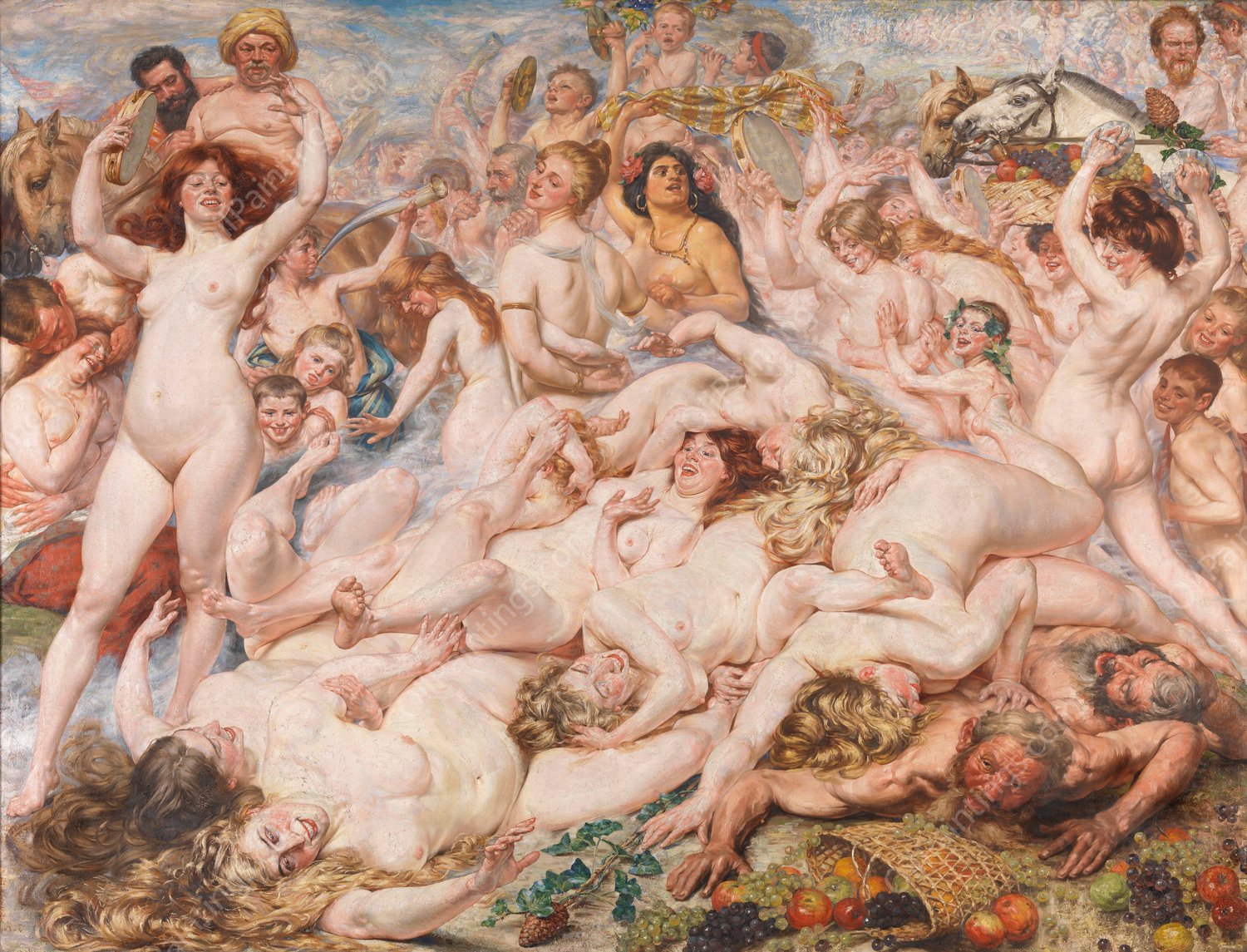 Return from the Vintage  by Auguste Leveque - Hand-Painted Oil Painting Reproduction