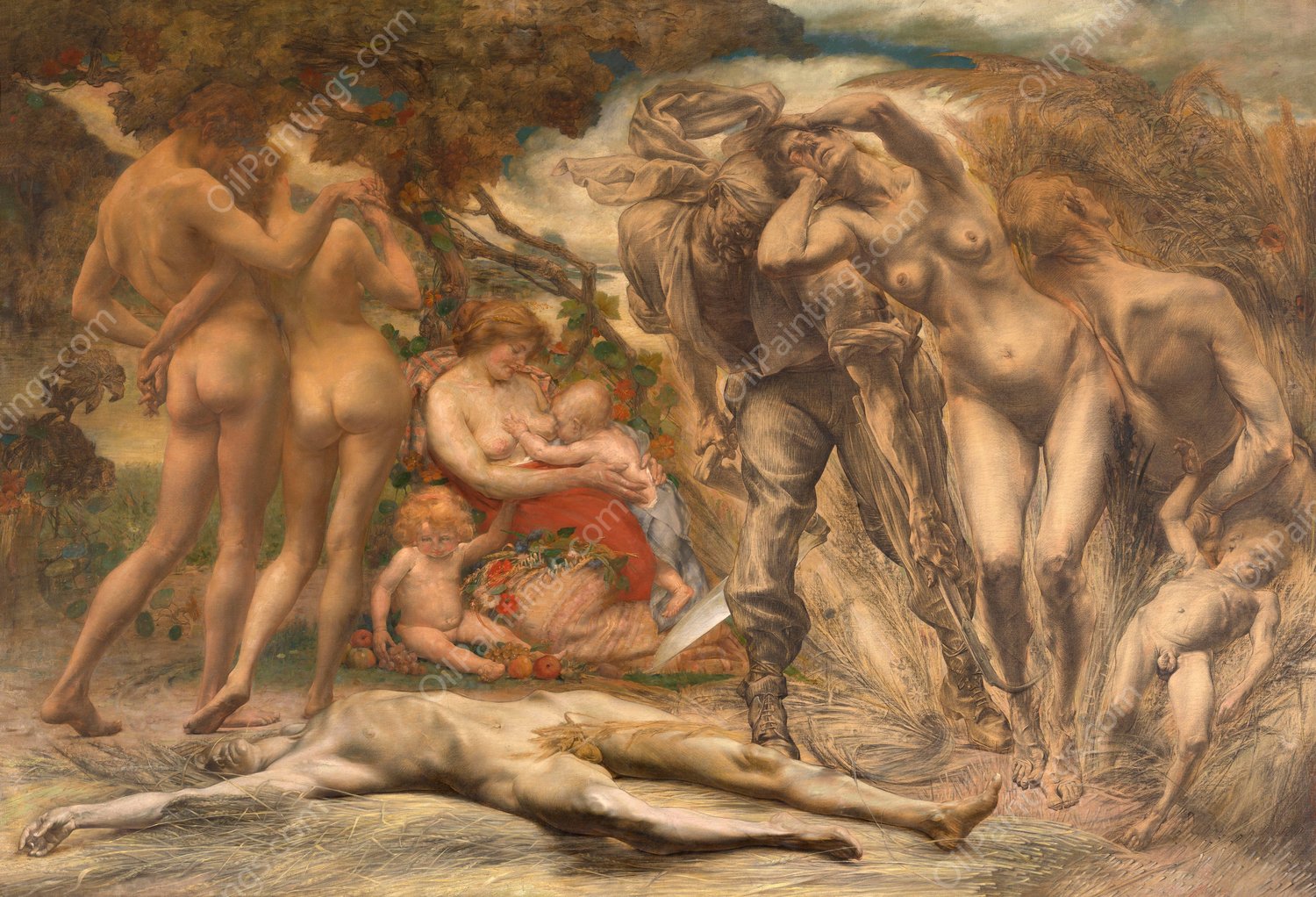 The Harvest by Auguste Leveque - Hand-Painted Oil Painting Reproduction