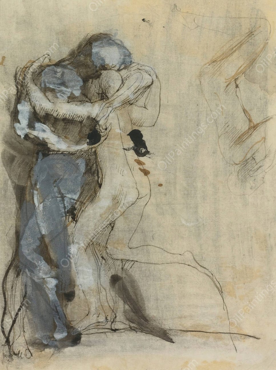 L'enfant Prodigue  by Auguste Rodin - Hand-Painted Oil Painting Reproduction