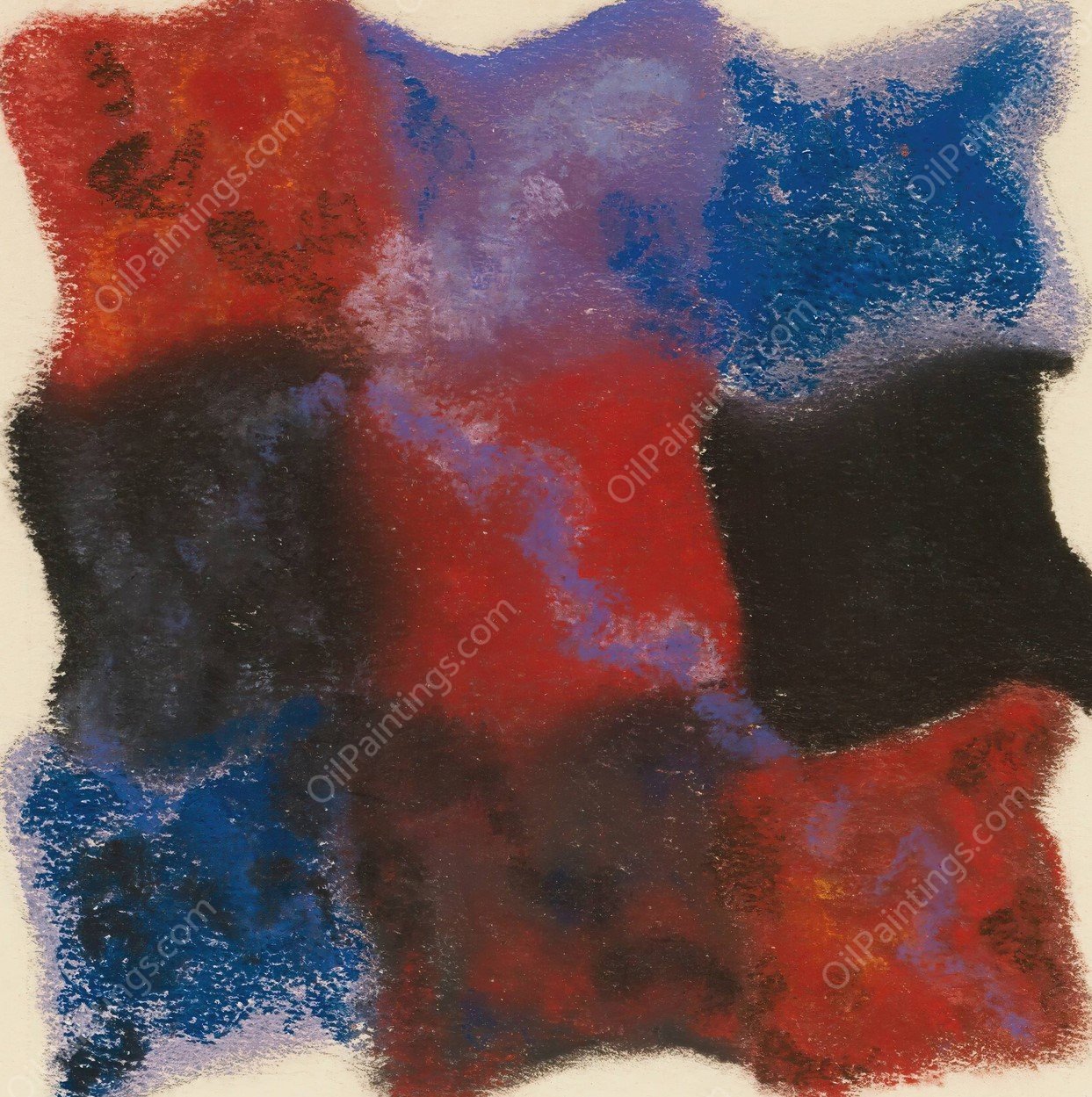 Abstraktion In Rot, Blau Und Violett by Augusto Giacometti - Hand-Painted Oil Painting Reproduction