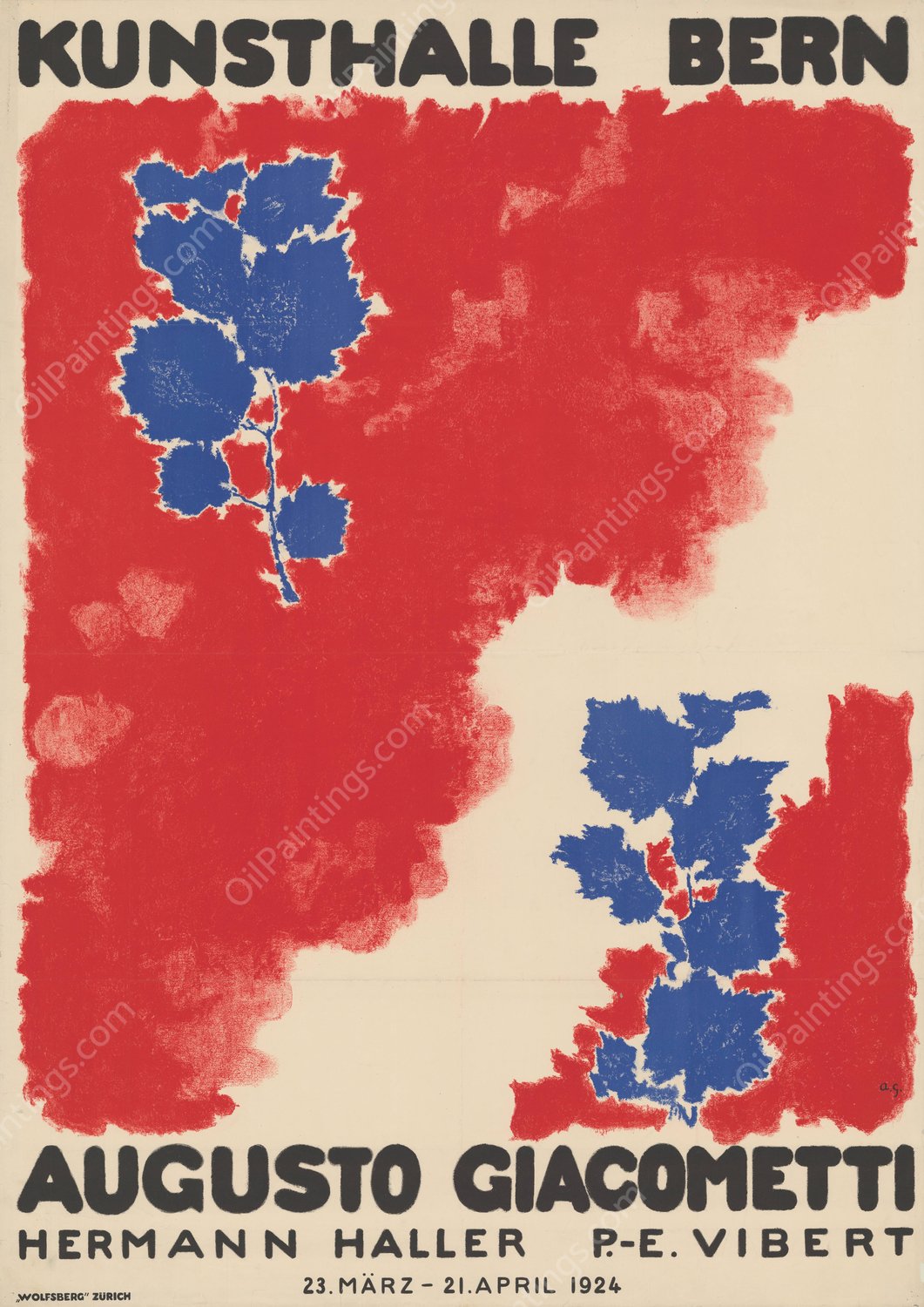 Kunsthalle Bern, Augusto Giacometti, Hermann Haller, P.-E. Vibert  by Augusto Giacometti - Hand-Painted Oil Painting Reproduction