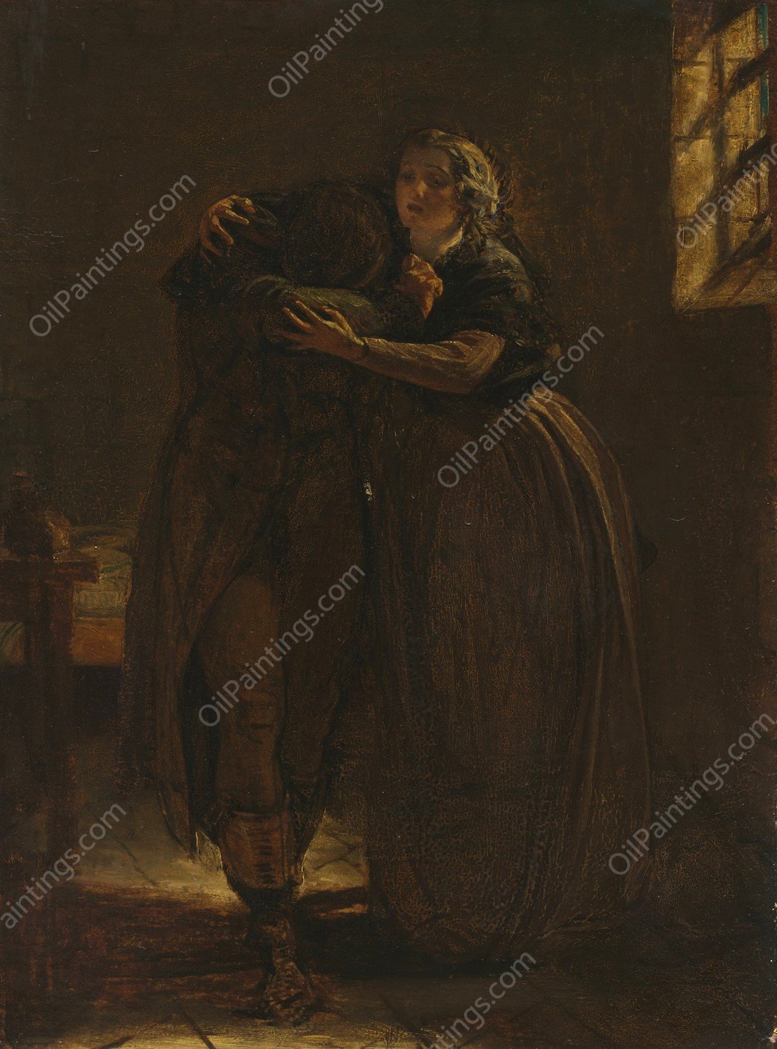 Study for 'Come Rest in this Bosom my own Stricken Dear' by Augustus Leopold Egg - Hand-Painted Oil Painting Reproduction