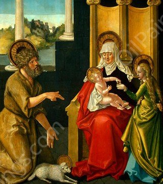 Saint Anne with the Christ Child, the Virgin, and Saint John the Baptist by Baldung Grien Hans - Hand-Painted Oil Painting Reproduction