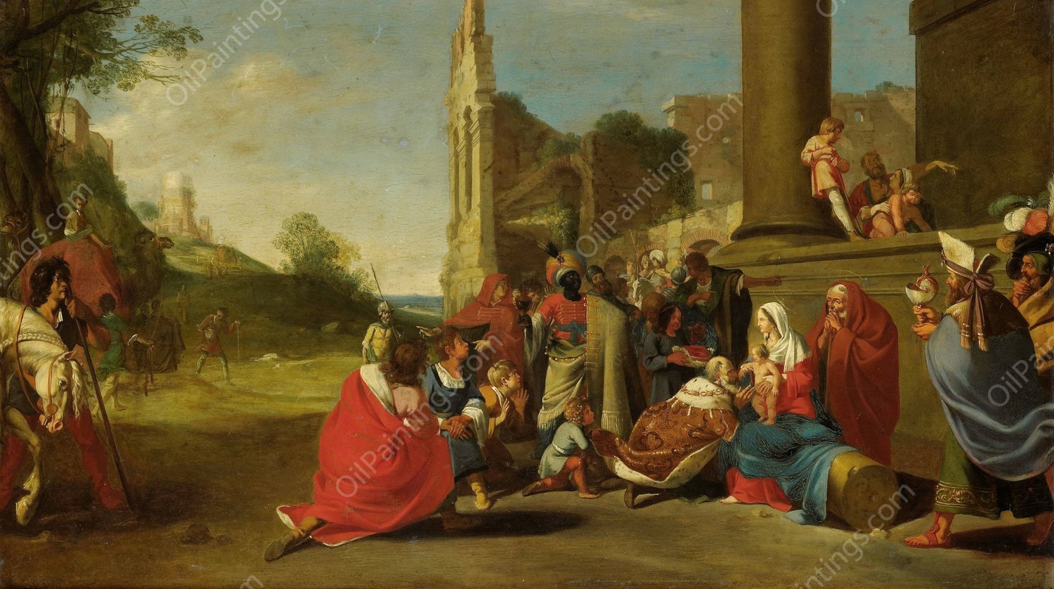 The Adoration of the Magi  by Bartholomeus Breenbergh - Hand-Painted Oil Painting Reproduction
