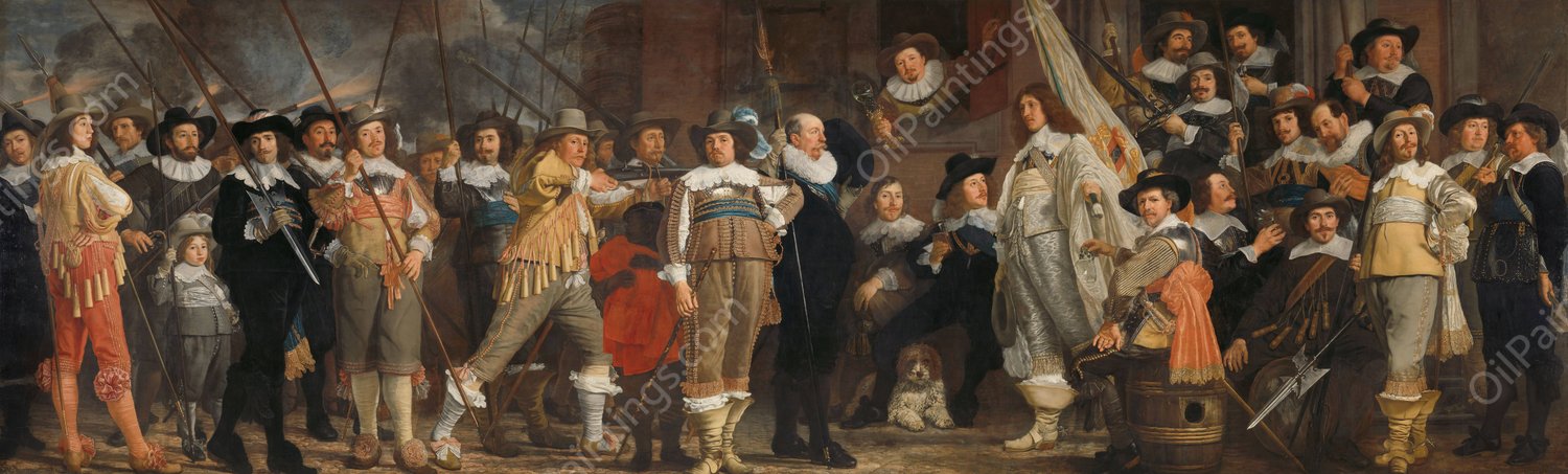 Militia Company of District VIII under the Command of Captain Roelof Bicker  by Bartholomeus Van Der Helst - Hand-Painted Oil Painting Reproduction
