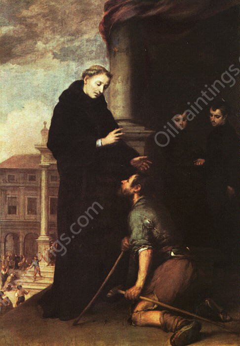 St. Thomas of Villanueva Distributing Alms by Bartolome Esteban Murillo - Hand-Painted Oil Painting Reproduction