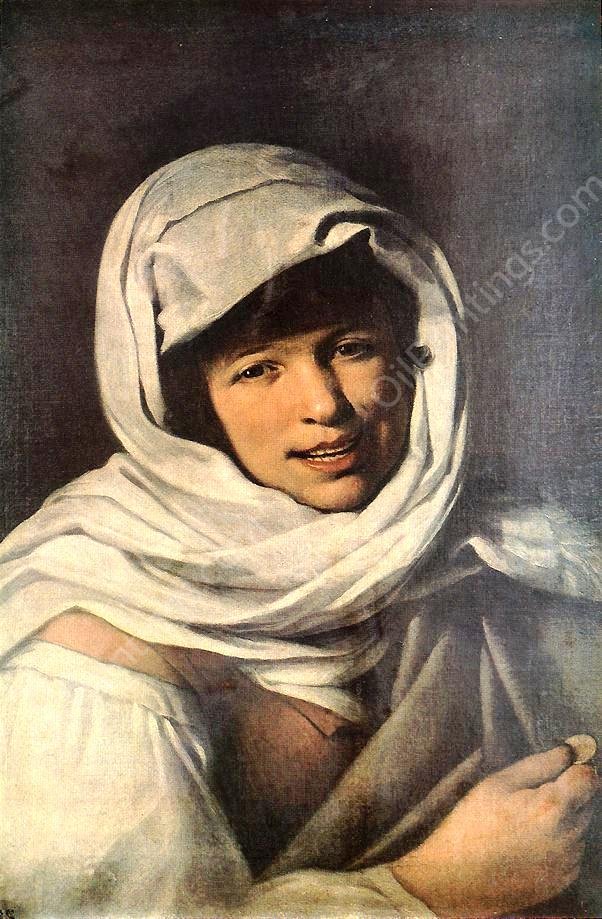 The Girl with a Coin Girl of Galicia by Bartolome Esteban Murillo - Hand-Painted Oil Painting Reproduction