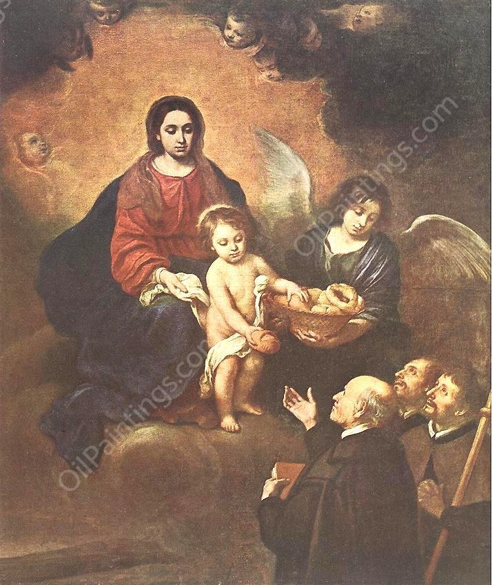The Infant Jesus Distributing Bread to Pilgrims by Bartolome Esteban Murillo - Hand-Painted Oil Painting Reproduction