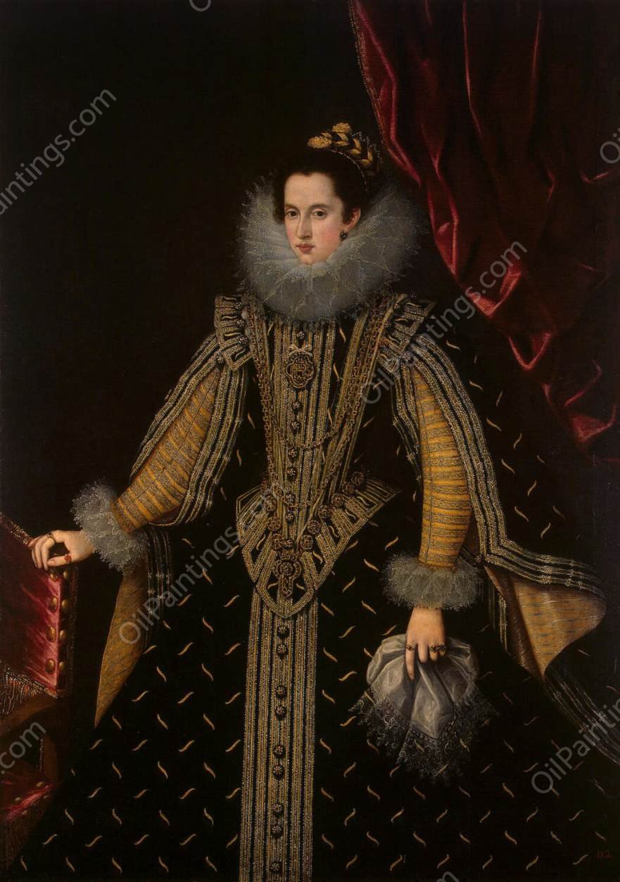 Portrait of Margarita Aldobrandini, Duchess of Parma by Bartolome Gonzalez y Serrano - Hand-Painted Oil Painting Reproduction