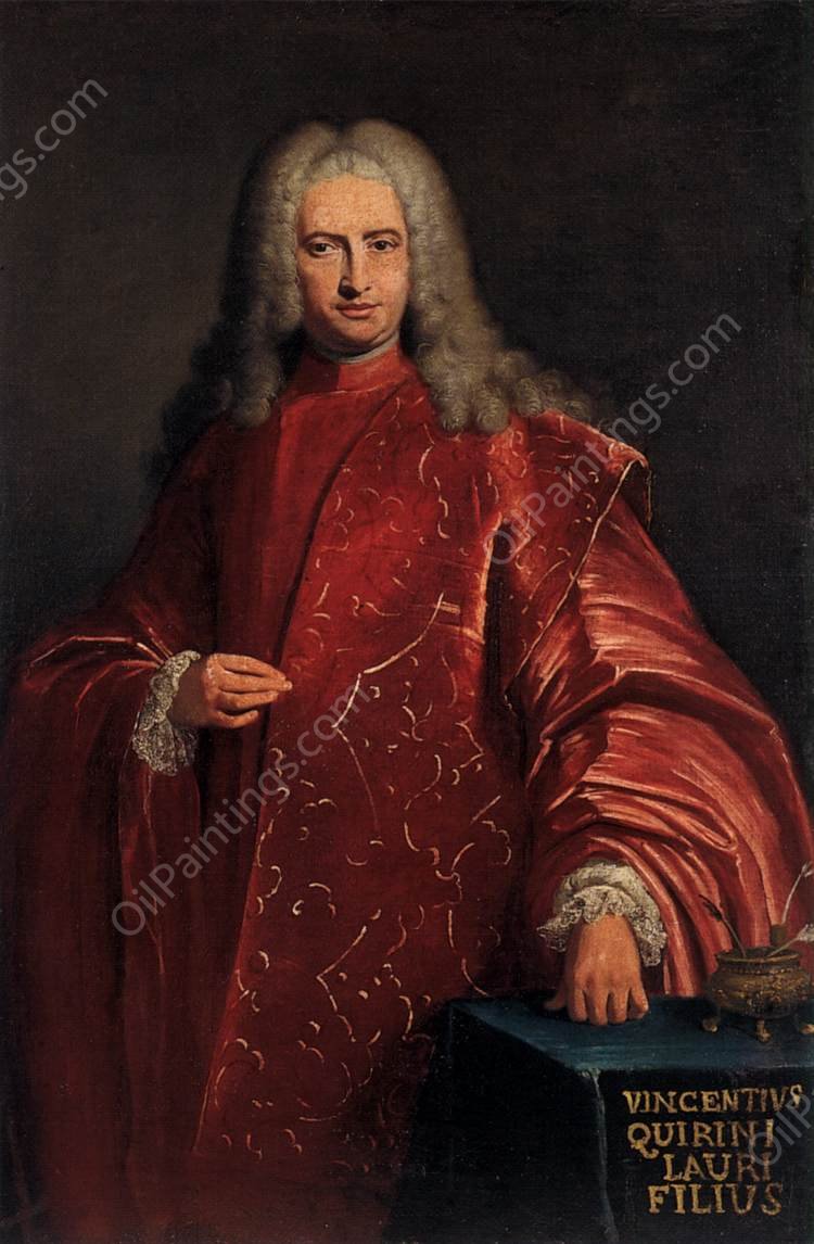 Portrait of Doge Vincenzo Querini by Bartolomeo Nazari - Hand-Painted Oil Painting Reproduction