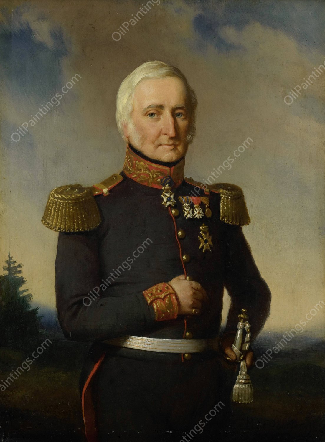 Huibert Gerard Baron Nahuys van Burgst  by Bastiaan De Poorter - Hand-Painted Oil Painting Reproduction