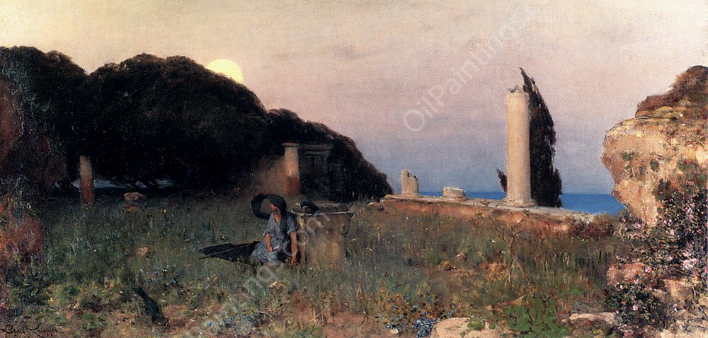 An Evening Reverie by Benes Knupfer - Hand-Painted Oil Painting Reproduction