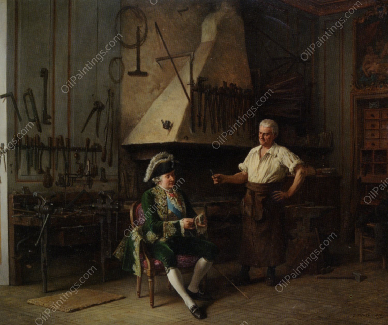 La Forge du Roi Louis XVI by Benjamin Eugene Fichel - Hand-Painted Oil Painting Reproduction