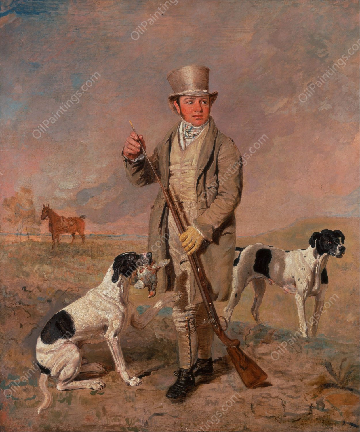 Portrait Of A Sportsman, Possibly Richard Prince  by Benjamin Marshall - Hand-Painted Oil Painting Reproduction