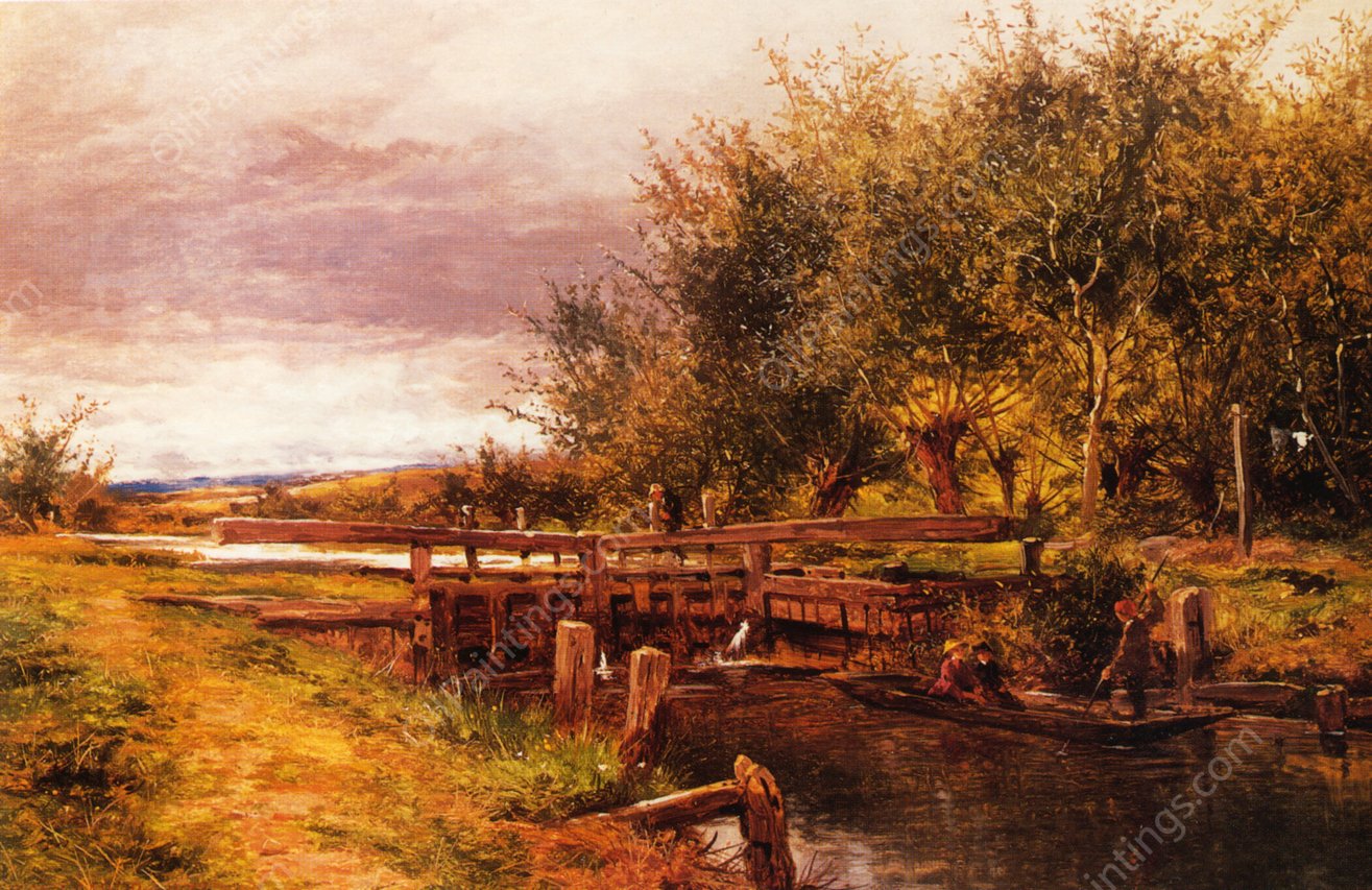 Clive Lock on the Thames by Benjamin Williams Leader - Hand-Painted Oil Painting Reproduction