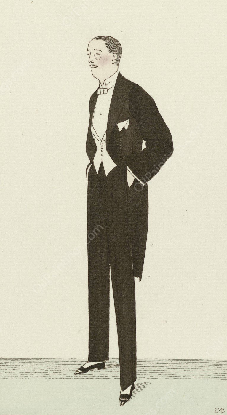 Habit de soire  by Bernard Boutet De Monvel - Hand-Painted Oil Painting Reproduction