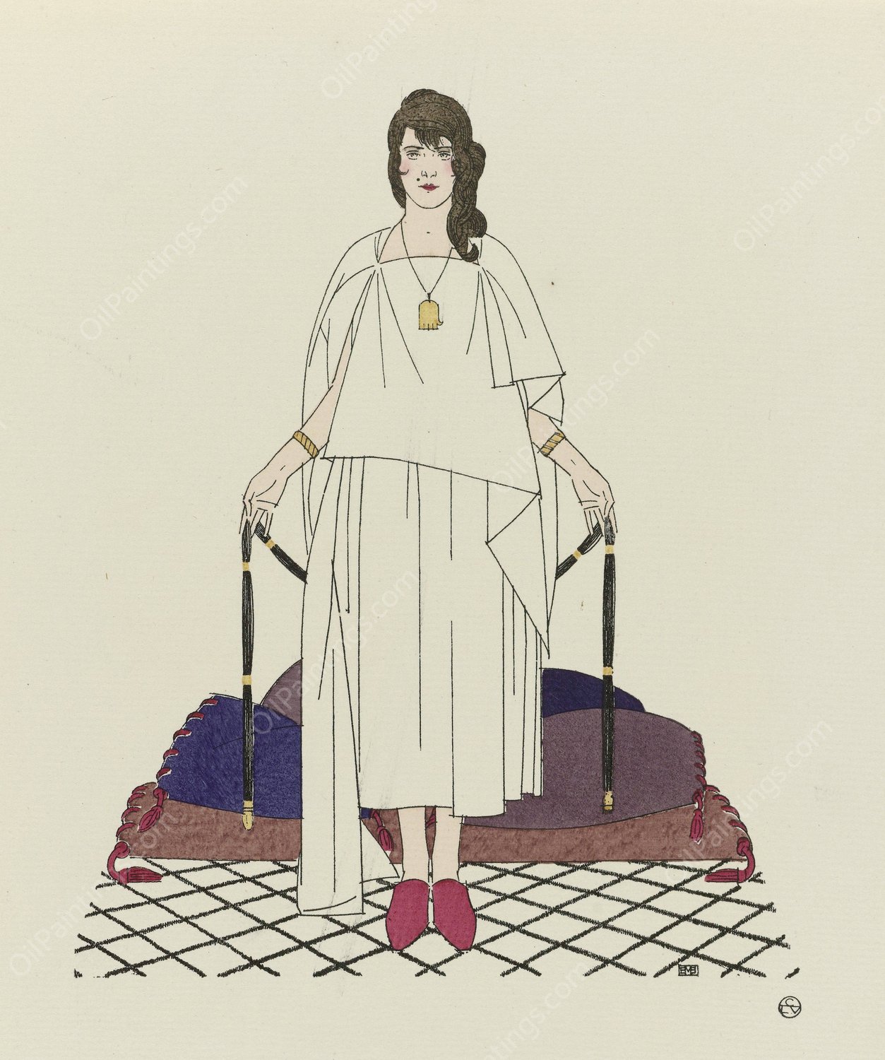 Les beaux jours de fez ; ou ; la fatma improvisee  by Bernard Boutet De Monvel - Hand-Painted Oil Painting Reproduction