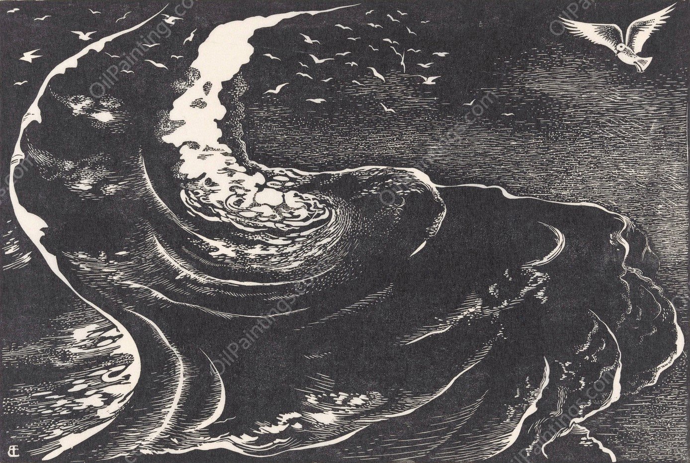 De vloed  by Bernard Essers - Hand-Painted Oil Painting Reproduction