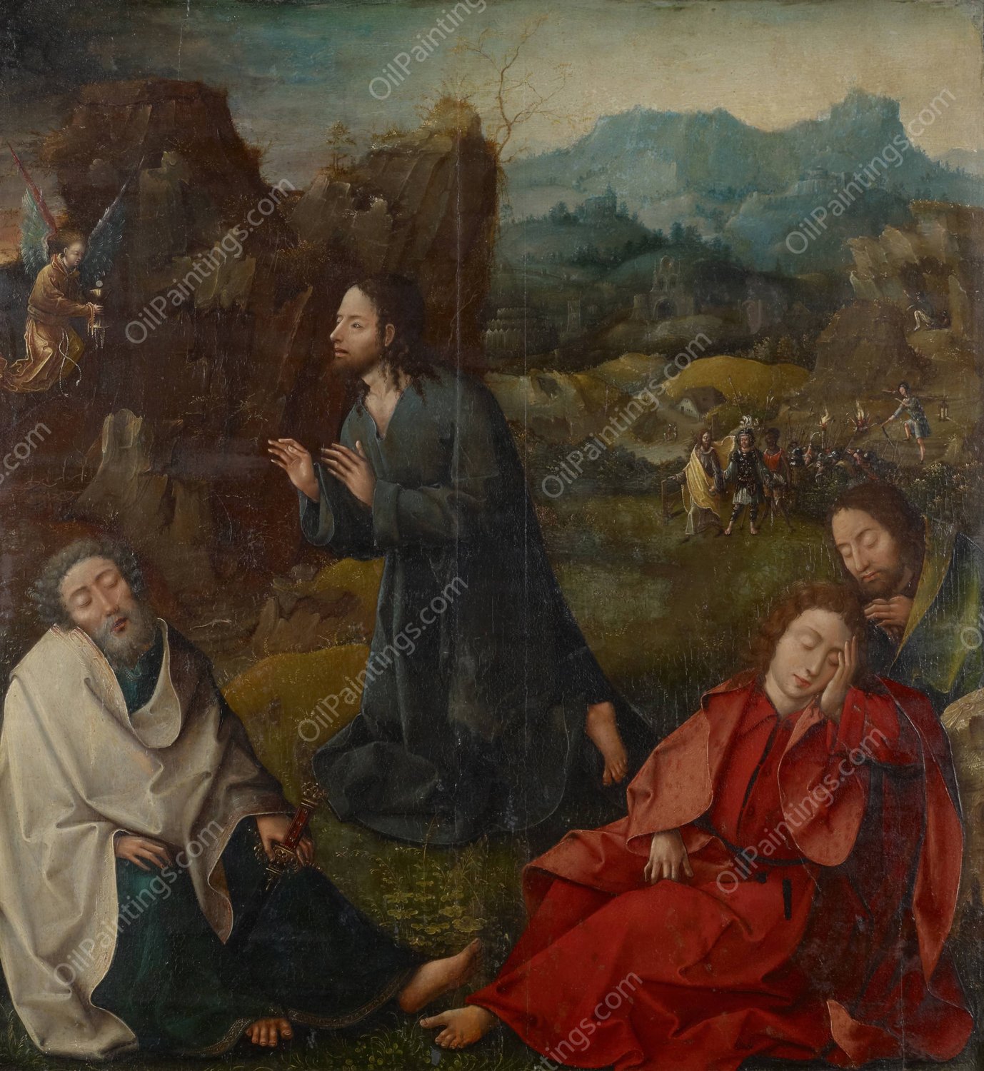 Christ on the Mount of Olives by Bernard Van Orley - Hand-Painted Oil Painting Reproduction