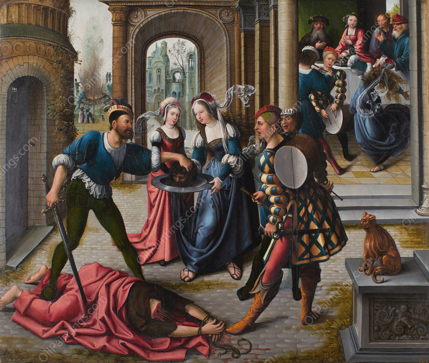 The Martyrdom of Saint John the Baptist  by Bernard Van Orley - Hand-Painted Oil Painting Reproduction