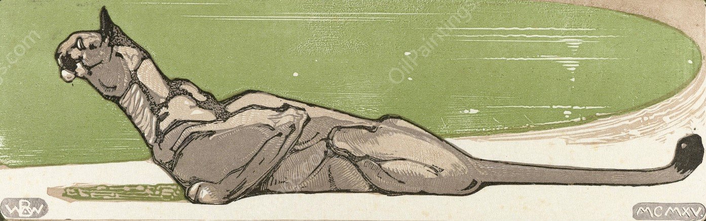 Puma  by Bernard Willem Wierink - Hand-Painted Oil Painting Reproduction