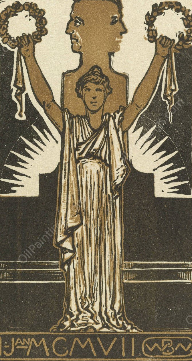 Vrouw in Romeins gewaad  by Bernard Willem Wierink - Hand-Painted Oil Painting Reproduction