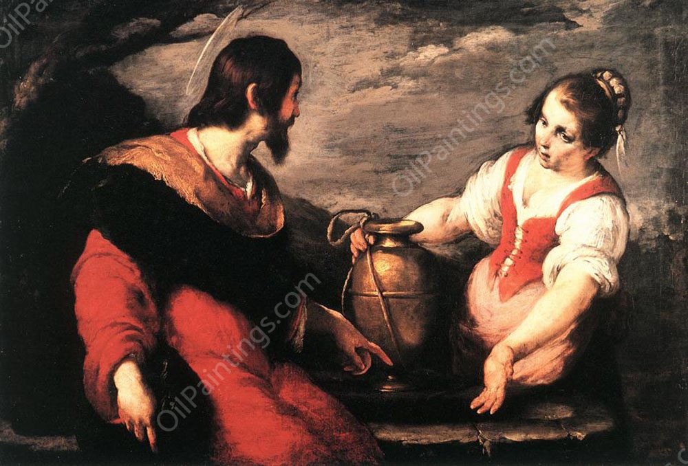 Christ and the Samaritan Woman by Bernardo Strozzi - Hand-Painted Oil Painting Reproduction
