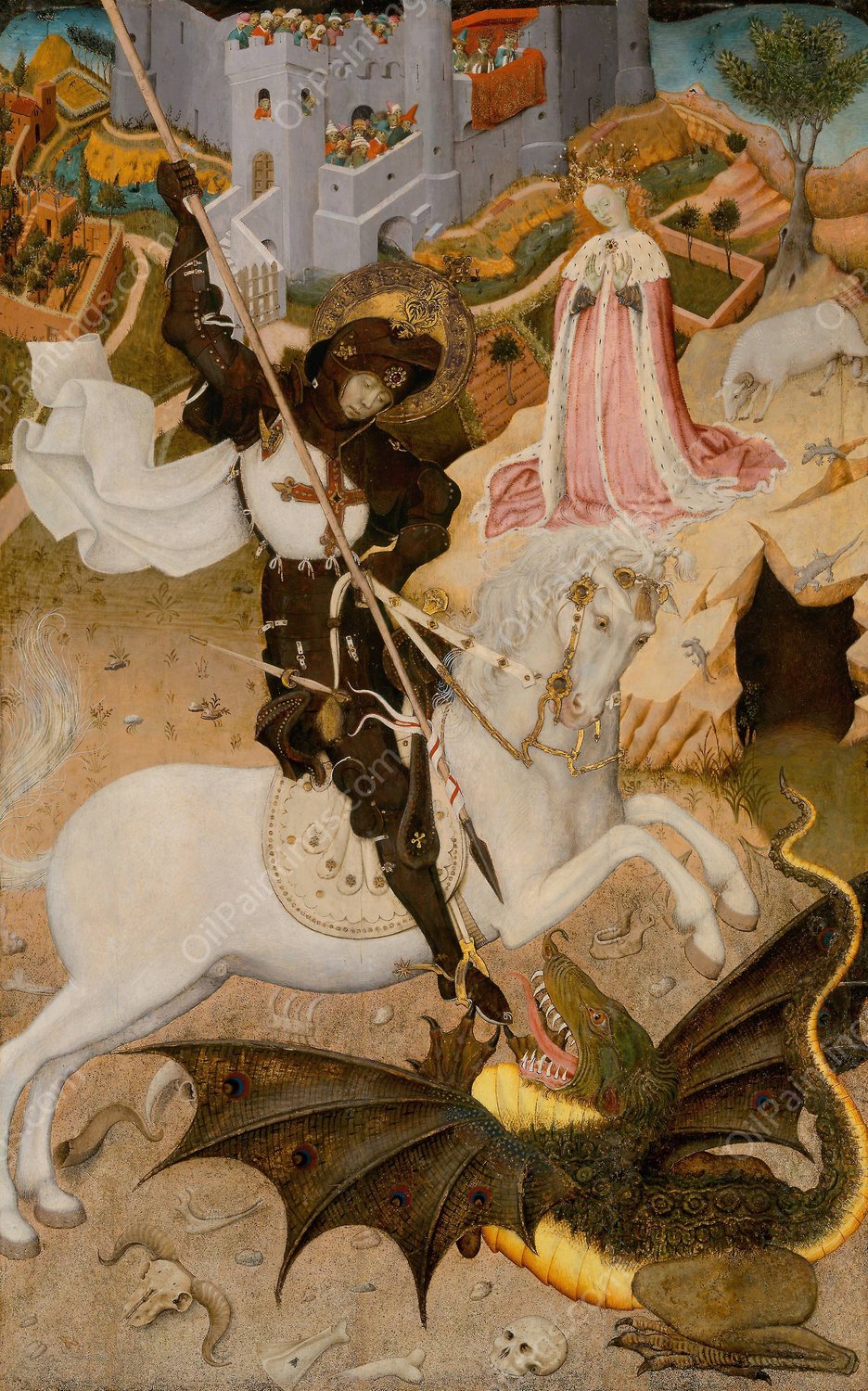 Saint George and the Dragon  by Bernat Martorell - Hand-Painted Oil Painting Reproduction