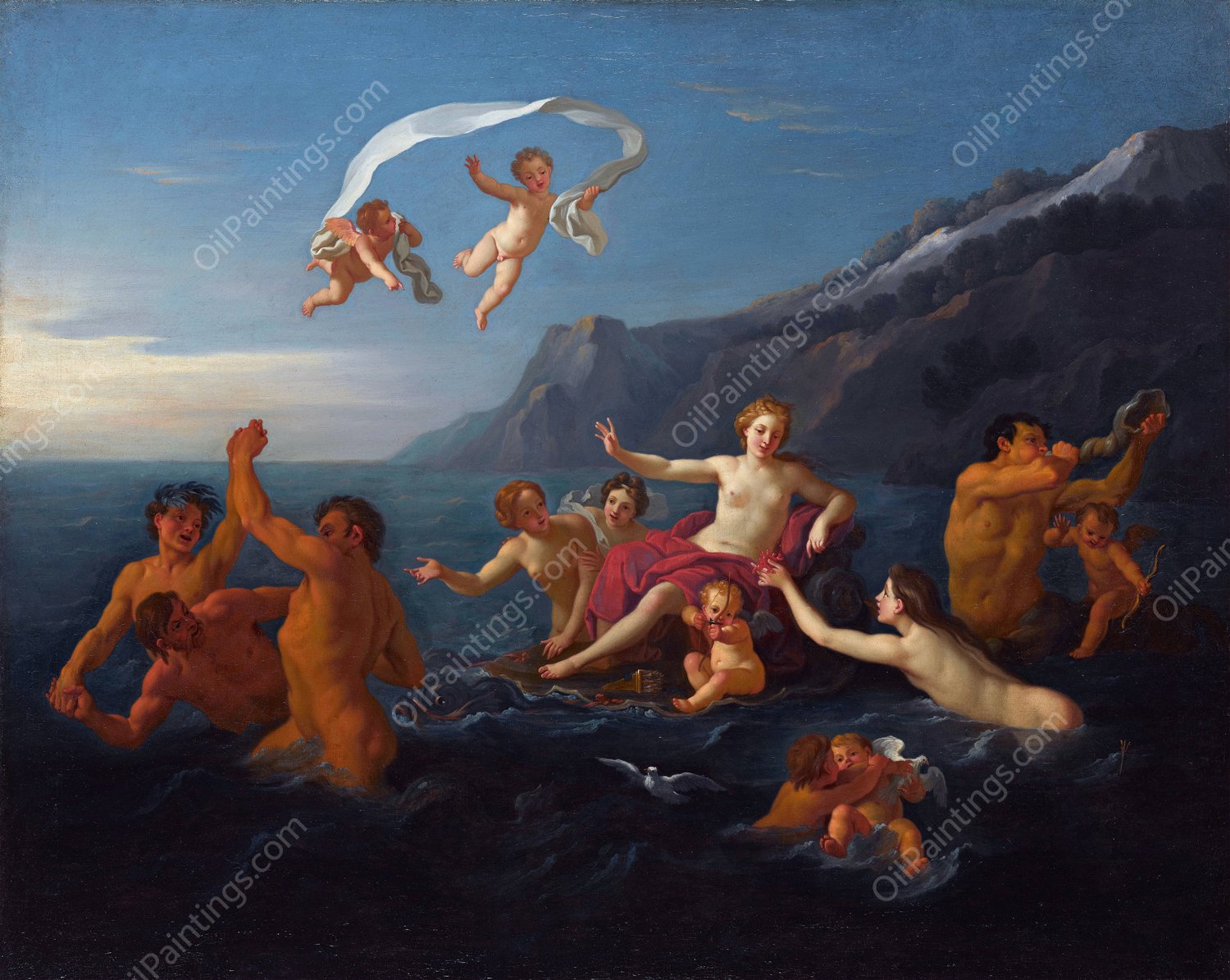 Il Trionfo D'anfitrite by Bon Boullogne - Hand-Painted Oil Painting Reproduction