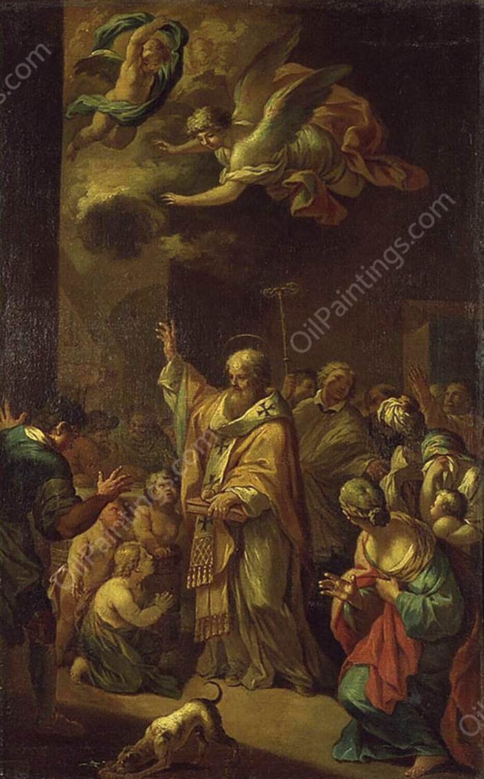 St Nicholas Resuscitates the Children by Bon Boullogne - Hand-Painted Oil Painting Reproduction