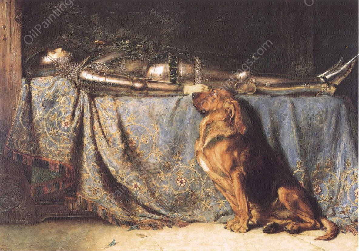 Requiescat by Briton Riviere - Hand-Painted Oil Painting Reproduction