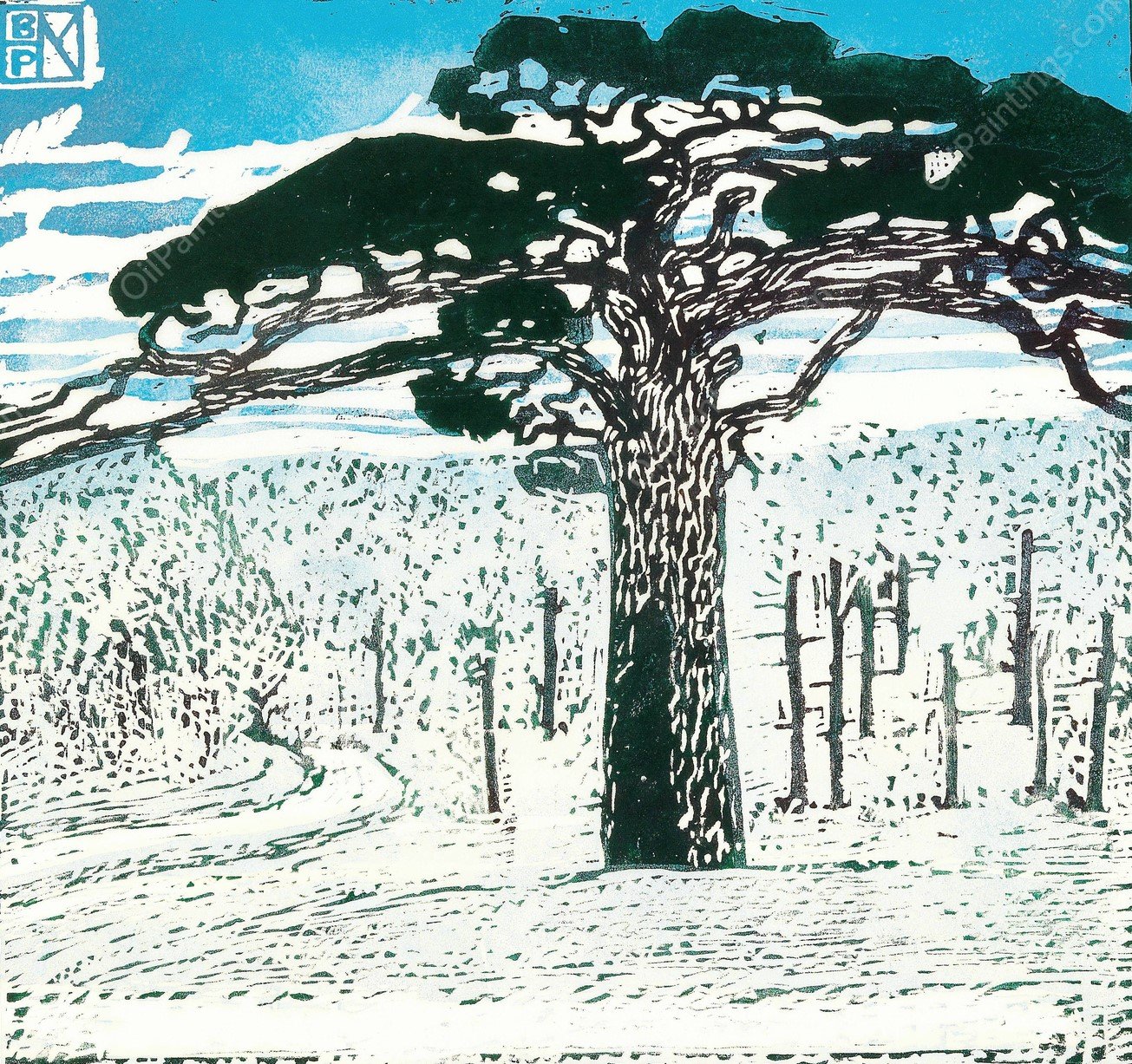 Breite FOhre by Broncia Koller-Pinell - Hand-Painted Oil Painting Reproduction