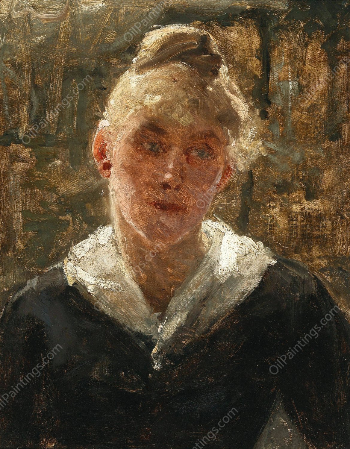 Portrait of a woman  by Broncia Koller-Pinell - Hand-Painted Oil Painting Reproduction