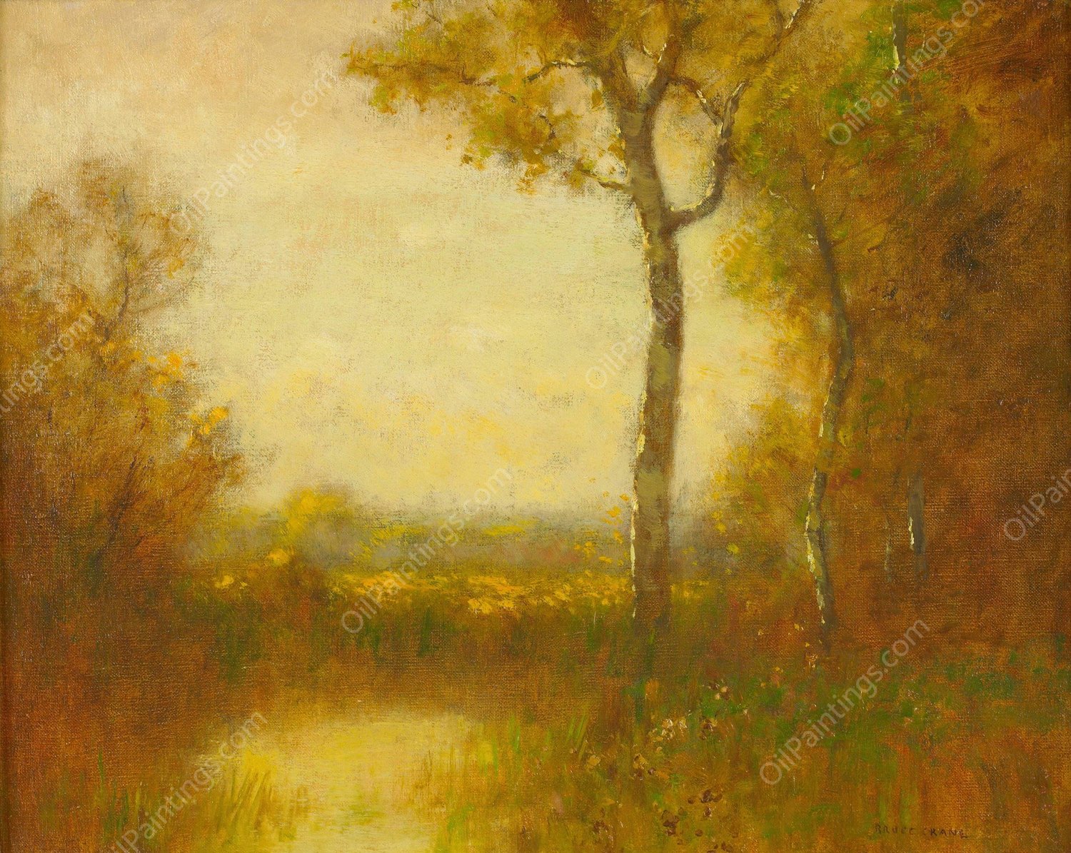 Autumn, Brandywine Valley, Pennsylvania  by Bruce Crane - Hand-Painted Oil Painting Reproduction