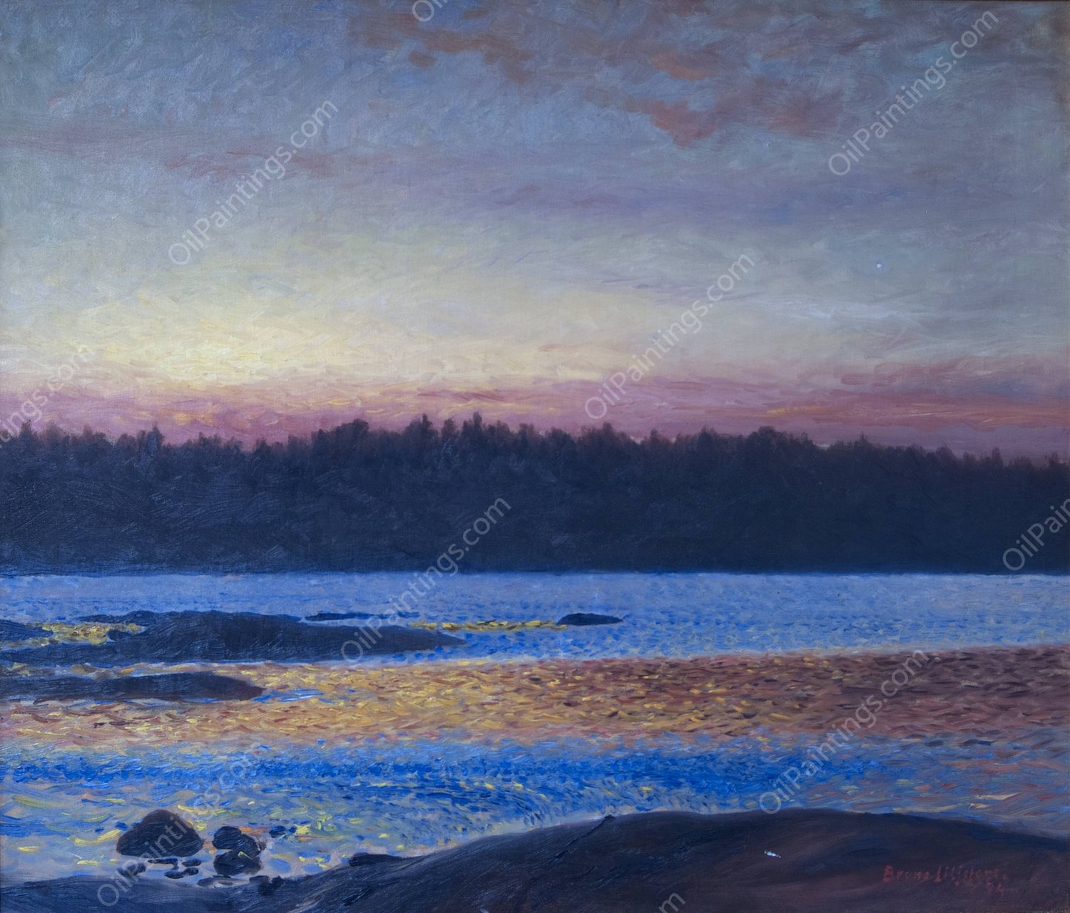 Morning  by Bruno Liljefors - Hand-Painted Oil Painting Reproduction