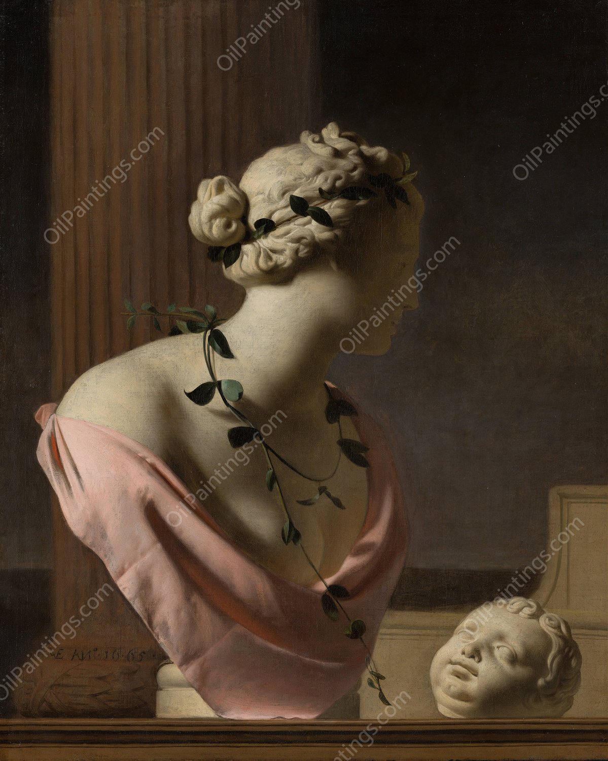 Trompe l'Oeil with a Bust of Venus  by Caesar Van Everdingen - Hand-Painted Oil Painting Reproduction