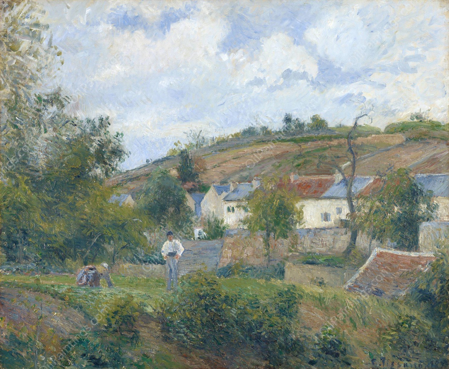 A Corner of l'Hermitage, Pontoise  by Camille Pissarro - Hand-Painted Oil Painting Reproduction